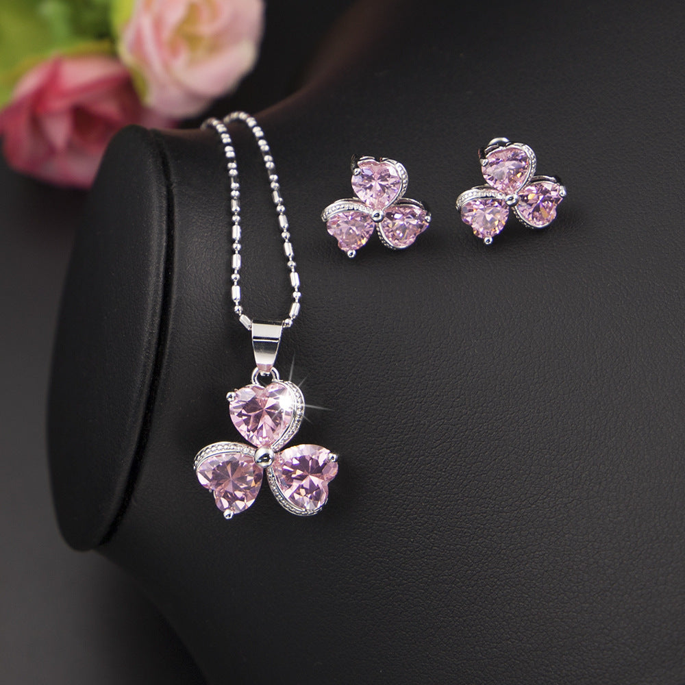 Clover Zircon Jewelry Set Women's Diamond Jewelry