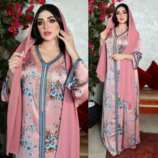 New Hot Diamond Muslim Print Dress