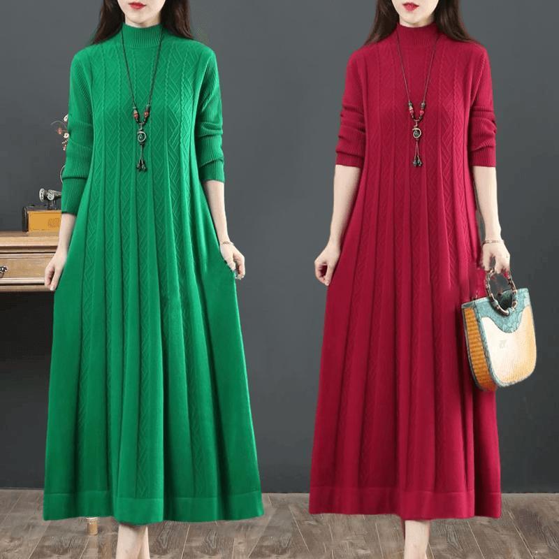 Plus Size Long Sleeve Long Dress Women's Early Autumn New