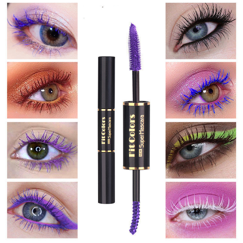 Double-headed Color Mascara Thick Curl More Than Waterproof Not Smudge White Eyebrow Dyeing