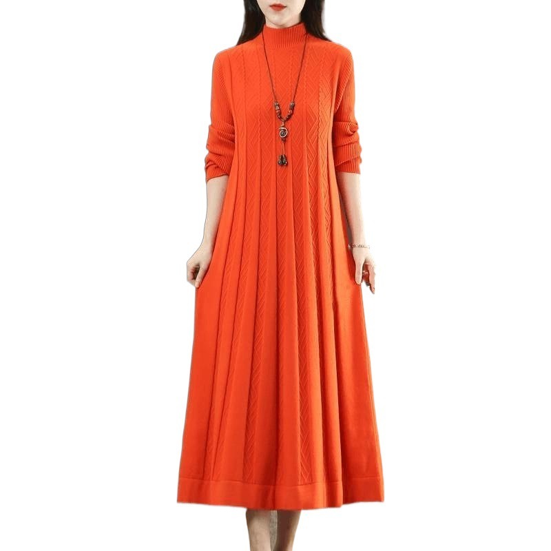 Plus Size Long Sleeve Long Dress Women's Early Autumn New