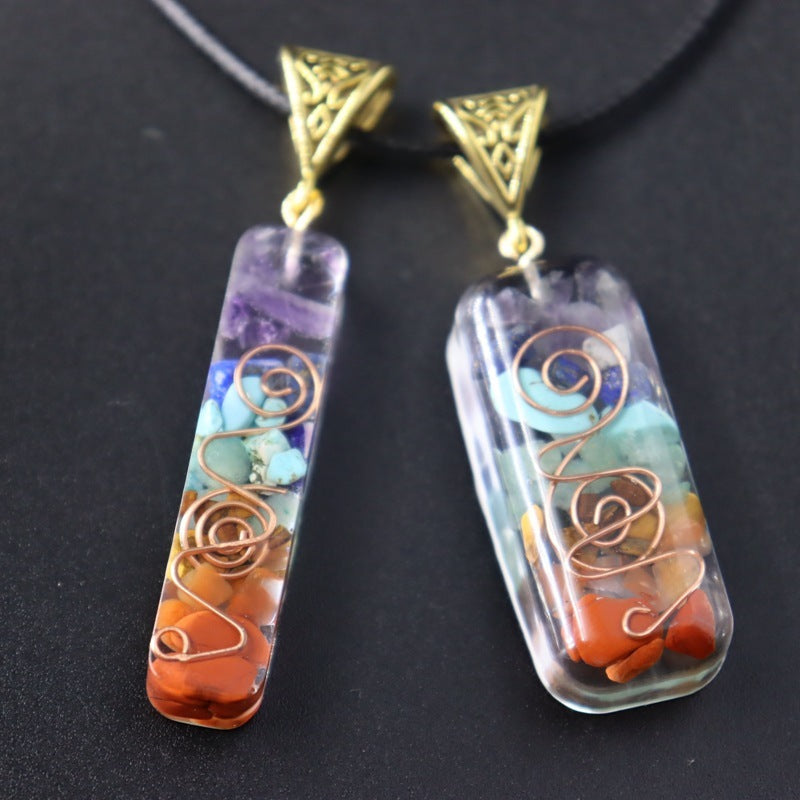 Retro Reiki Healing Energy Crystal Pendant Natural Stone For Yoga Meditation Spiritual 7 Chakra Jewelry Necklace Amulet