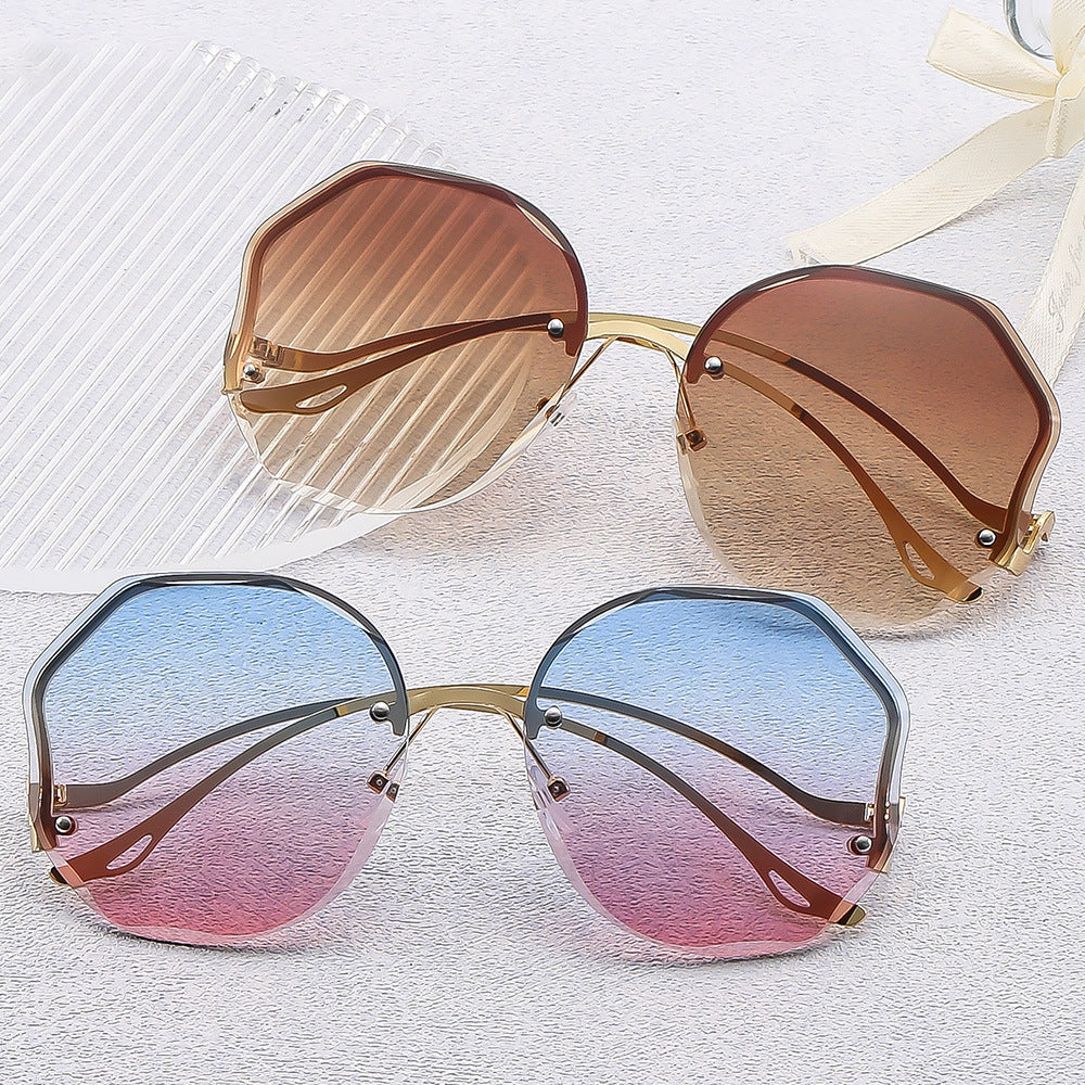 Sunglasses UV Protection Transparent Ocean Film Women's Metal