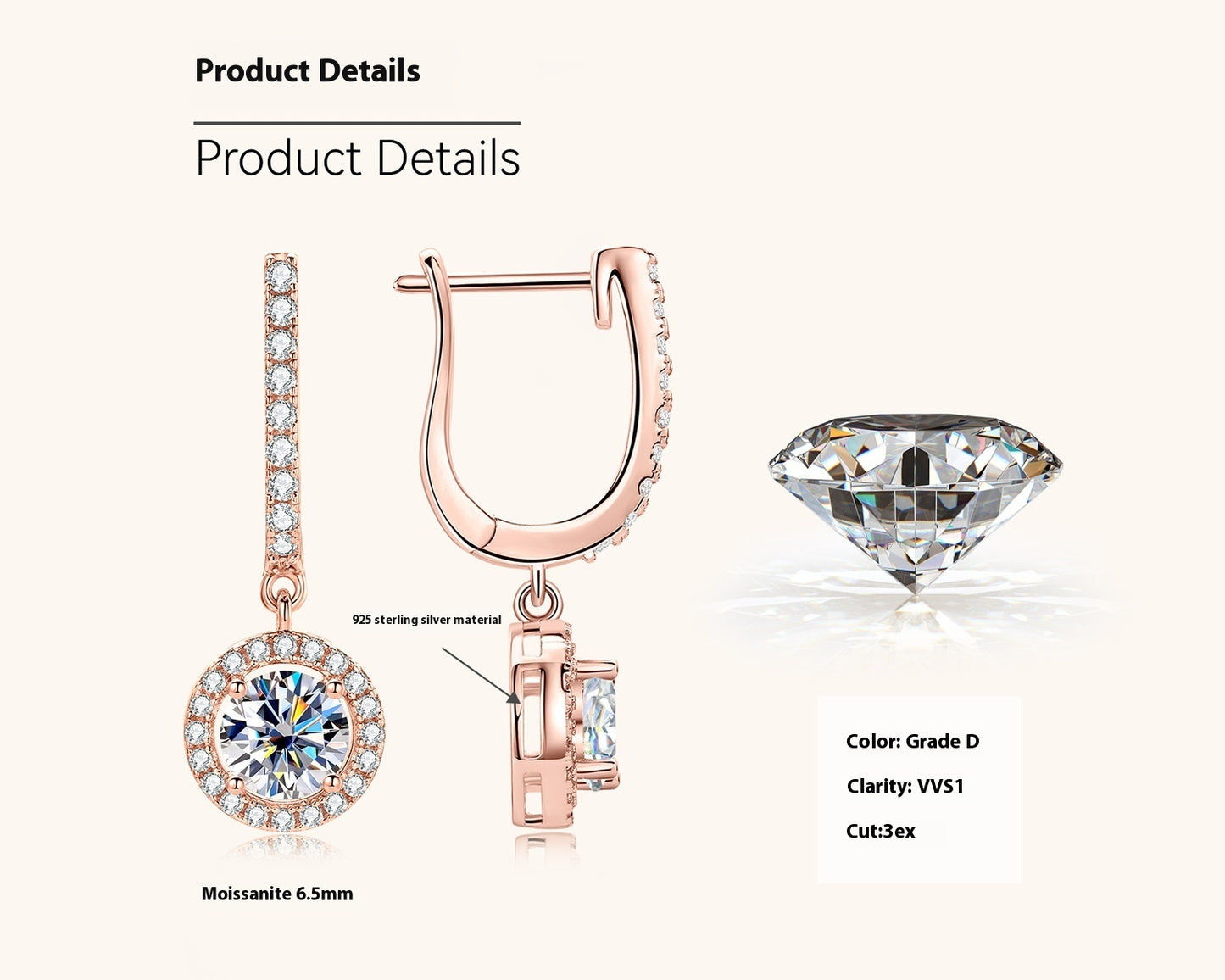 Diamond Earrings Earrings Special-interest Design Light Luxury High-end Sense