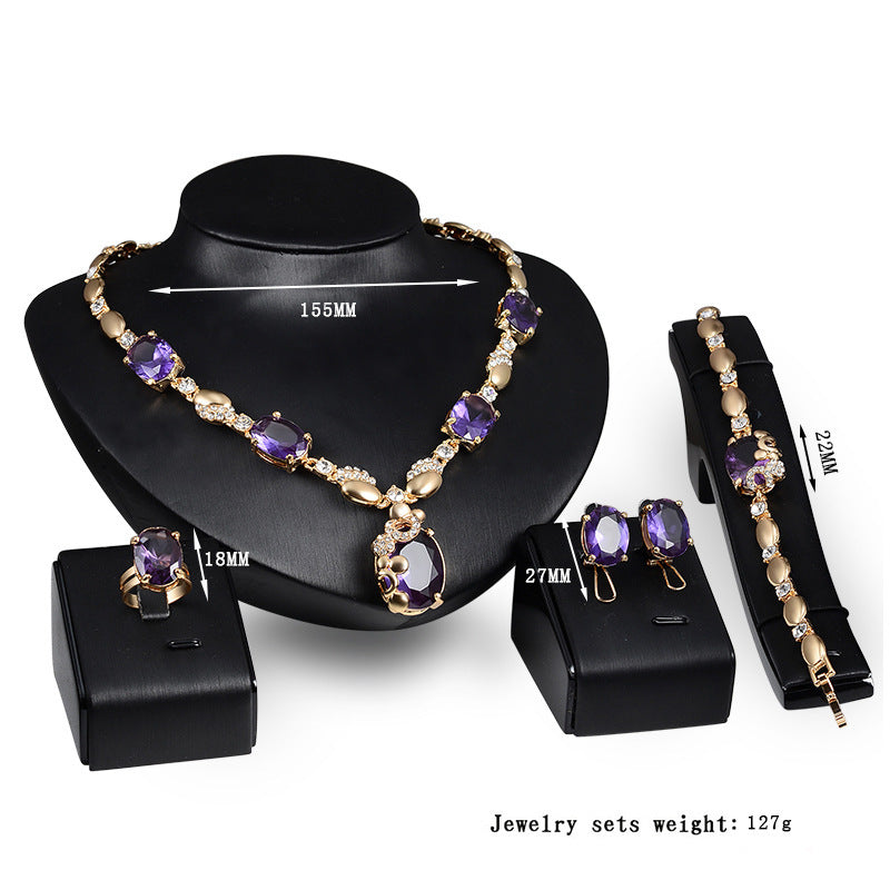 Gemstone Jewelry Set Bridal Punk